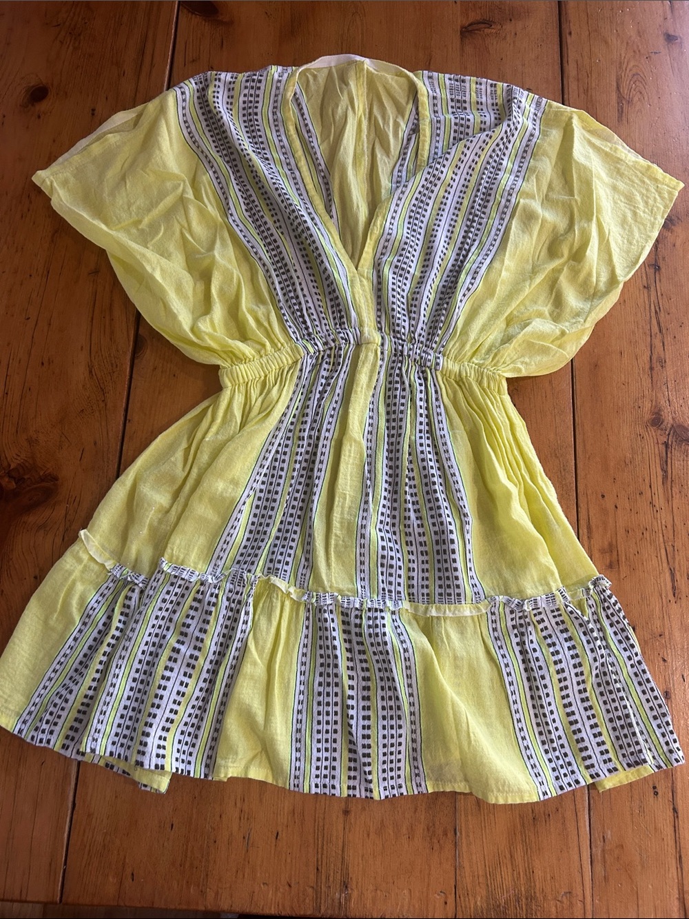 LemLem Yellow Striped Boho Tunic Size M